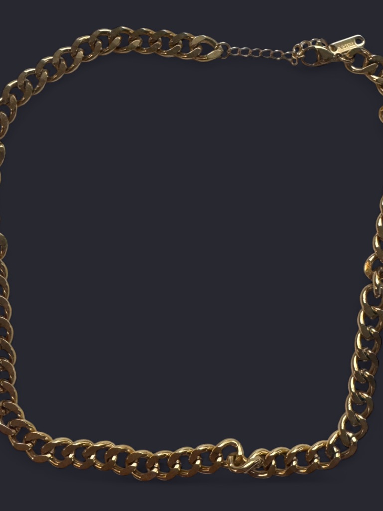 GoldTone Chain Adjustable Necklace With Lobster Clasp